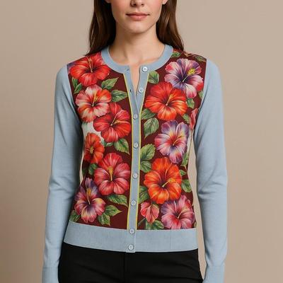 NWT Dolce & Gabbana Floral Silk-Blend Cardigan