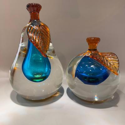 Murano-style glass fruit sculptures