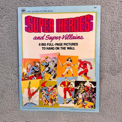 Vintage Super Heroes and Super Villains Big Golden Picture Poster Book - DC 1979