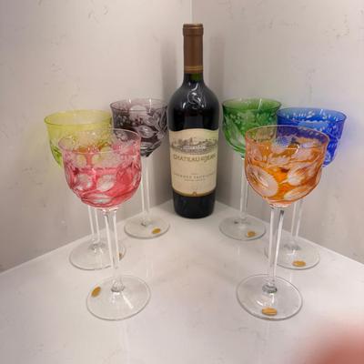 6 Moser Crystal Glasses