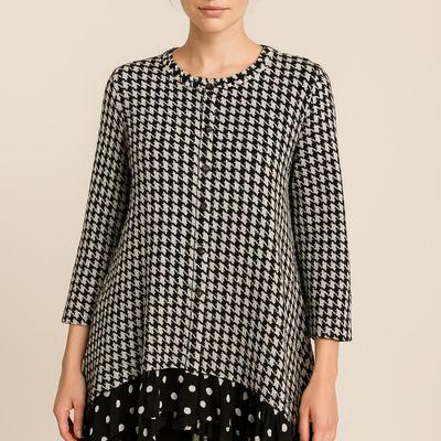 Saint Gil Paris Houndstooth Print Top