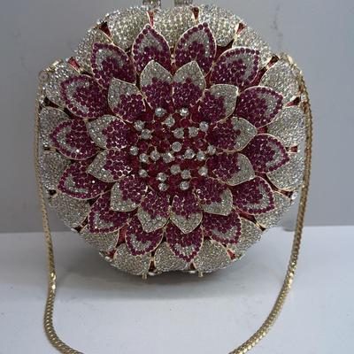 Blooming Sunflower Crystal Clutch Purse