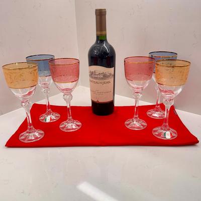 Murano Crystal 6 Wine Glass Set