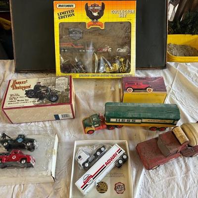Assorted trucks and motorcycles