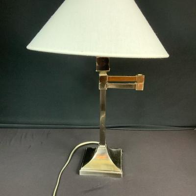 Brushed Nickel Swing Arm Table Lamp