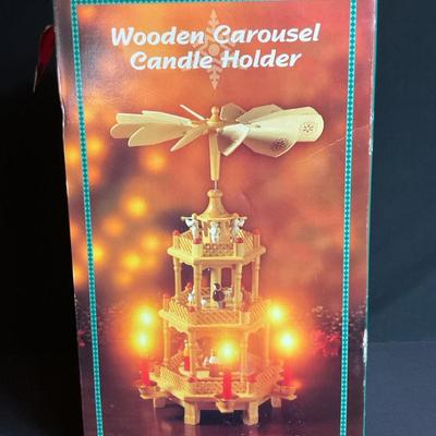 Wooden Carousel Candle Holder