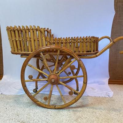 Mid Century Modern Bamboo Bar Cart
