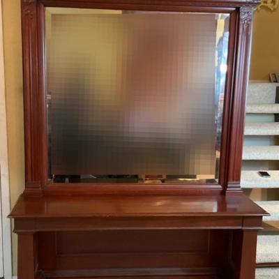 Vintage Entry Hall Console With Beveled Mirror