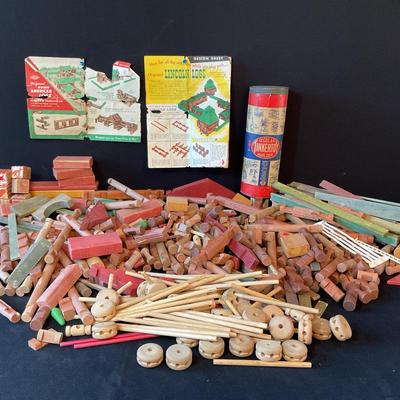 Vintage Assorted Lincoln Logs And Tinker Toys