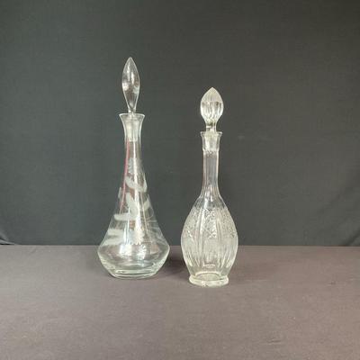 Etched And Cut Glass Decanters