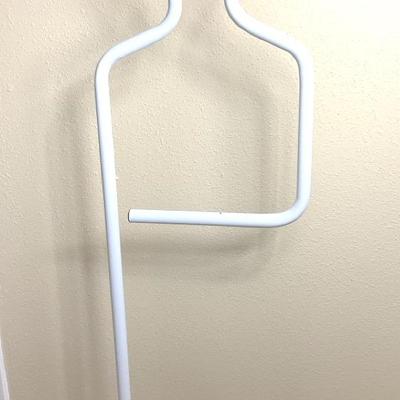 Post Modern White Tubular Valet Stand No1