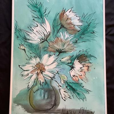 Mid Century Floral Watercolor