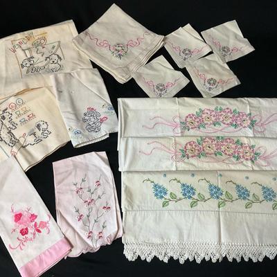 Embroidered Vintage Linens