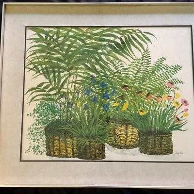 “Ferns And Plants” Ida Pellei Print 1970’s
