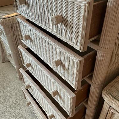 Tall Wicker Chest Of Drawers