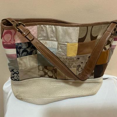 Fabric And Leather Coach Tote
