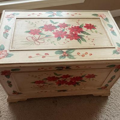Floral Wood Chest Floral wood chest