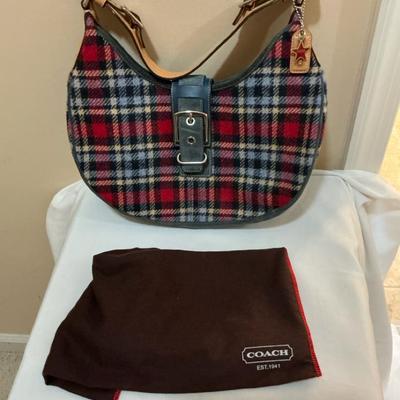 Wool And Leather Coach Bag