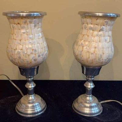 Pair Of Decorative Shell Lamps