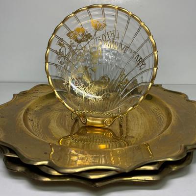 22k Gold Toned Crystal Dish and More 