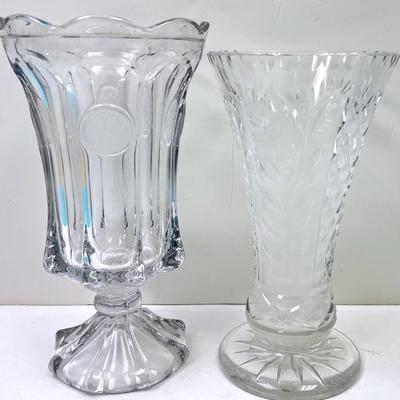 Vintage “Fostoria” Coin Glass Vase