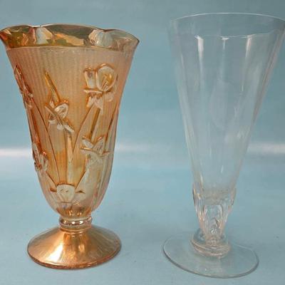"Jeanette" Marigold Iris and Herringbone Vase and More