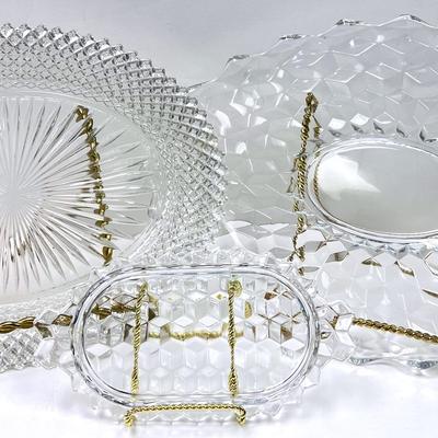 “Fostoria” Glass Serving Platter Assortment