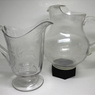 Antique EAPG Water Pitcher and Cocktail Bar Pitcher 