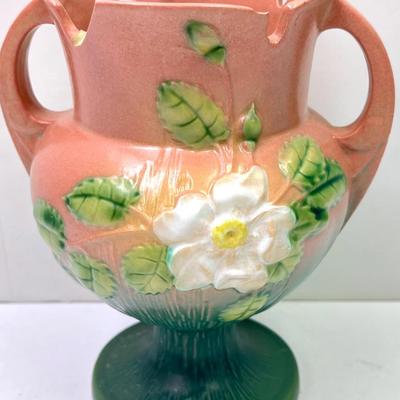 Vintage “Roseville” Pink Pottery Vase