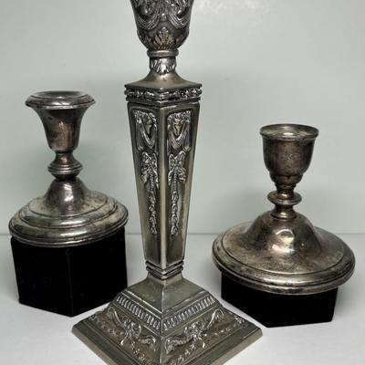 Vintage Silver-Plated Candlestick Assortment 