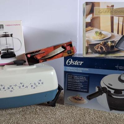 Vintage Electric Skillet & Kitchen Essentials Lot – Oster, Bialetti & More