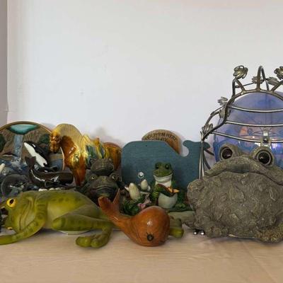 Eclectic Frog, Marine & Wildlife Figurine Collection – Over a Dozen Pieces