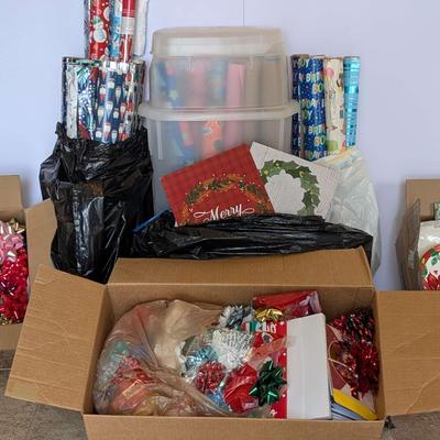 Holiday & Gift Wrap Mystery Lot – Paper, Bows, Boxes & More!