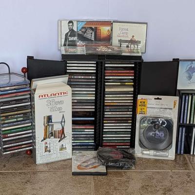 Large CD Collection with Storage Racks – Music, Soundtracks & Accessories