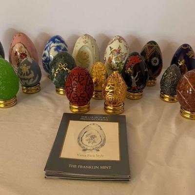 Franklin Mint Collector’s Treasury of Eggs – 18 Decorative Eggs with Booklet