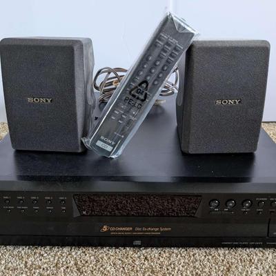 Sony CDP-CE375 5-Disc CD Changer System with Speakers and Remote