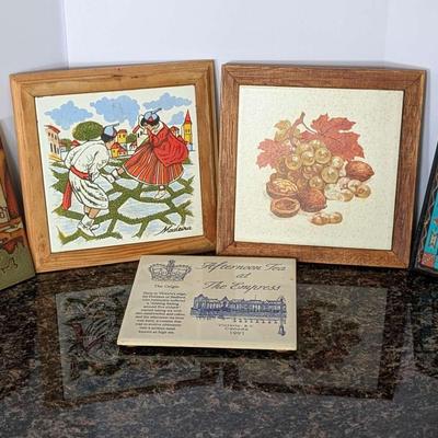 Assorted Decorative Art Tiles and Trivets – Mixed Themes
