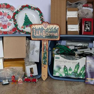 Holiday Décor & Lights Mystery Lot – Ornaments, Plates, Lights & More!