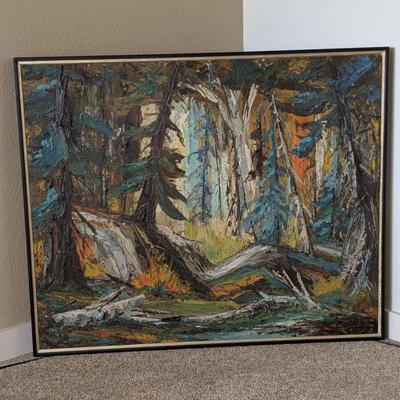 Large Original Forest Landscape Oil Painting