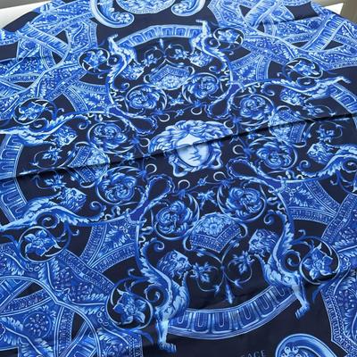 Versace Black & Blue 100% Silk Scarf