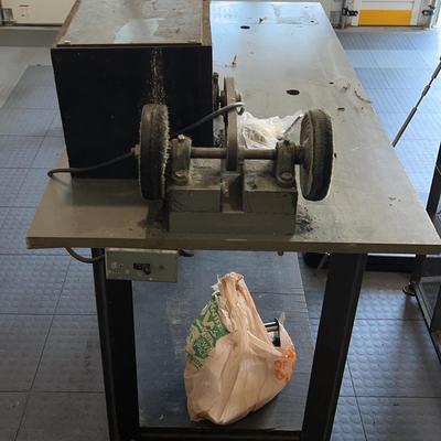 Metal Work Bench W/ Grinding Wheels