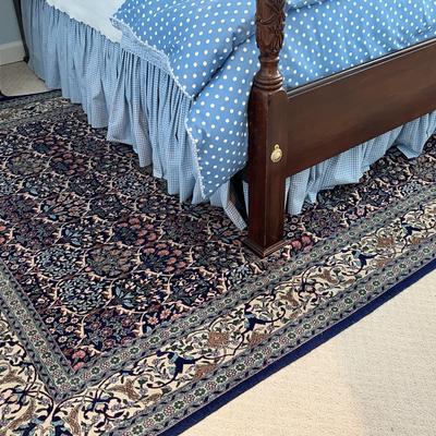 Blue & Cream-Tone Hand-Knotted Area Rug
