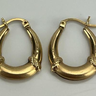 Pair of 10k Yellow Gold Hoop Earrings