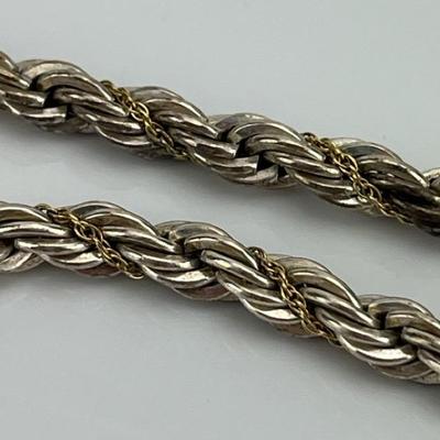 Tiffany & Co Sterling Silver & 18k Yellow Gold Rope Twist Bracelet