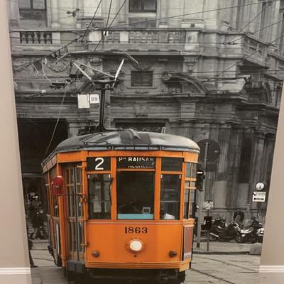 Large London Trolley System Textured Print