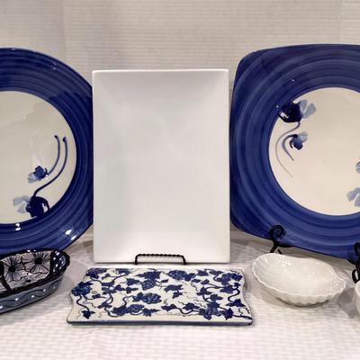 Blue & White Serving Dishes (8)