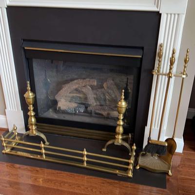 Beautiful Brass Fireplace Set