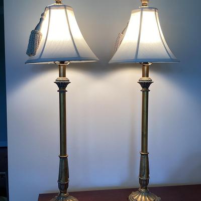 Pair of Gold Tone Decorative Lamps 