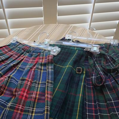 Trio of Tartan Plaid Kilts for Youth