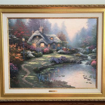 Giltwood-Framed Thomas Kinkade “Everett’s Cottage Print